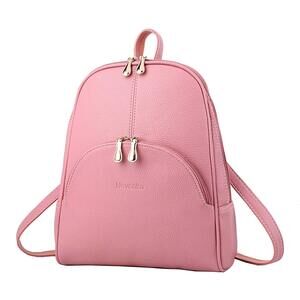 7032 Backpack Purse Casual Shoulder Bag PU Leather Zipper Closure